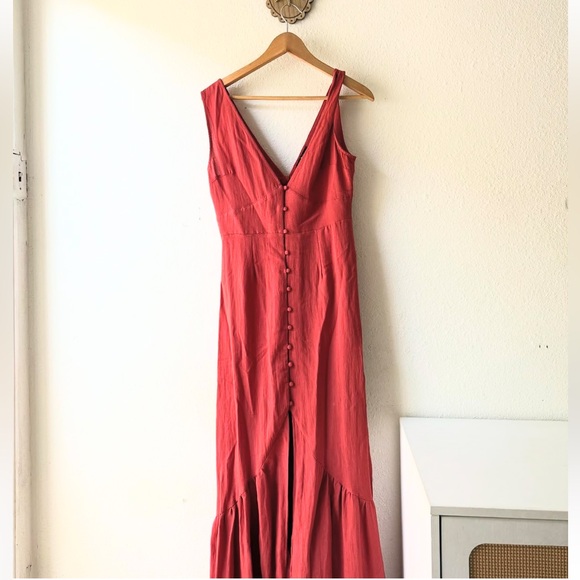 Simpatico Rust Orange Maxi Dress, sz M - Picture 7 of 8